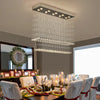 Rectangular Crystal Chandelier Ceiling Lamp Raindrop Light Dining Room Kitchen