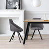 Set of 2 Faux Leather/Suede Dining Chairs Metal Legs Reception Restaurant Chair