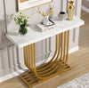 Tribesigns 100 Cm Console Table, Modern Faux Marble Entryway Foyer Table, Narrow