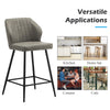 Set of 2 Bar Stools Faux Leather Back Upholstered Metal Legs Barstool Pub Chair