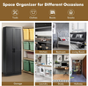 Storage Cabinet Wooden Tall Pantry Cupboard 2 Door Shelves Freestanding Black