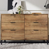 Modern Sideboard Cabinet 6 Drawers Chest of Drawers for Home Storage Dark Oak