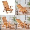 Bamboo Wood Recliner Garden Balcony Sun Lounger Deck Chair Folding Nap Bed Seat