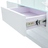 White High Gloss Glass Coffee Table Rectangular Living Room Modern Storage MDF