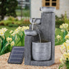 4-Tier 58cm Water Feature Outdoor Solar Powered LED Lights Garden Patio Fountain