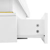 Modern High Gloss White Side Coffee Table with 2 Storage Drawers for Living Room