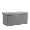 Gray fabric two-seater folding storage stool storage toy box chair seat UK