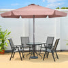 3M Patio Parasol w/6 Metal Ribs & Air Vent Sun Shade Beach Market Table Parasol