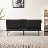 Sofa Bed Luxury PU Leather Manhattan 3 Seater Chrome Legs Recliner Settee Brown