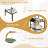 Rolling Clothes Drying Rack Double Rods Garment Rack w/ Adjustable Hanging Bars