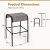 Outdoor Backless Bar Chairs Metal Bar Height Bistro Stools Patio Bar Stools Set