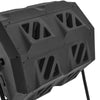 Large Garden Compost Bin Dual Tumbler Rotating Outdoor Composter w/ Sliding Door