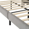 DOUBLE BED FRAME 4FT6 UPHOLSTERED PLATFORM WITH HEADBOARD AND SOLID WOODEN SLATS