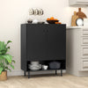 2-Door Kitchen Storage Cabinet with Adjustable Shelf-Black