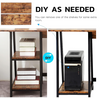 Oak & Tea OJ-020 Computer Desk，DIY Storage Shelves, 4 Tier 40-3-540