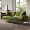 Olive Green Velvet 3 Seater Sofa - Payton SOF162