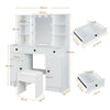 White Dressing Table LED Mirror 3 Drawers Stool Vanity Makeup Desk Set Bedroom