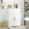 Bathroom White Floor Cabinet Freestanding Storage Cupboard with Drawer