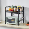 2/3-Tier Metal Expandable Microwave Oven Rack Shelf Countertop Kitchen Stand