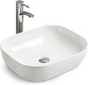 Modern Bathroom Wash Sink Basin Rectangular Curved Cloakroom Counter Top Ceramic
