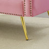 Modern Sofa Bed 2 Seater Click Clack Settee Recliner Couch with Metal Legs Pink