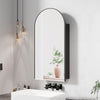 Arched Bathroom Mirror Cabinet Metal Framed Premium Black Wall Mounted Storage