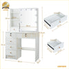 Modern Dressing Table With LED Mirror & Cushioned Stool Vanity Table Makeup Desk