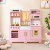 Chef Pretend Play Toy Play Kitchen Toy Set w/Oven & Sink-Pink