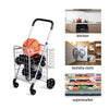 Portable Shopping Cart Folding Grocery Cart Heavy-Duty Utility Cart w/ Wheels