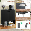 2-Door Kitchen Storage Cabinet with Adjustable Shelf-Black