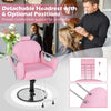 Hydraulic Pump Shampoo Chair Reclining Salon Chair w/Adjustable Height-Pink
