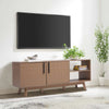 Wooden TV Stand Living Room 2 Doors 2 Shelves Modern Entertainment Media Cabinet