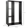 Open Wardrobe on Wheels, Bedroom Wardrobe Black 41-2-2