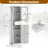 Bathroom Storage Cabinet Freestanding Floor Cabinet w/2 Doors White