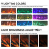 Electric Fireplace 3 Sided Panoramic Fire 60 inch Standing Insert LED Flames