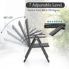 Patio Chairs Set of 2 Folding Outdoor Chairs Sling Dinning Adjustable Chair Grey