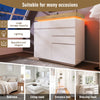 Sideboard with LED High Gloss White Storage Cabinet 3 Drawer Chest of Drawers