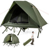Foldable Green Off-Ground Camping Combo 2-Person Camping Cot Tent