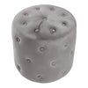 Round Buttoned Stool Pouffe Footstool Chair Grey Padded Seat Soft Pouf Cylinder