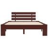 Bed Frame Dark Brown Solid Pine Wood 120x200 D7I8