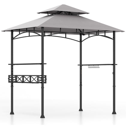 242x153CM Barbecue Canopy Grilling Shelter BBQ Grill Gazebo w/2 Side Shelves