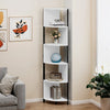 6-Tier Zigzag Corner Bookshelf, Freestanding Bookcase for Living Room, White