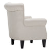 Retro Studded Linen Fabric Armchair Single Sofa Seat Reception Chair Living Room