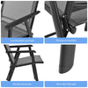 4 Pcs Garden Folding Chairs with Ergonomic Armrests-Grey