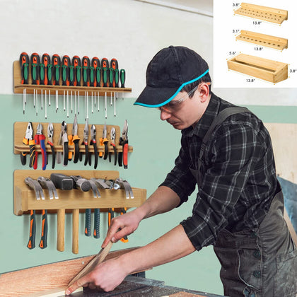 3pcs Screwdriver Organizer Pliers Holder Hammer Rack Wall Mounted Tool Storage