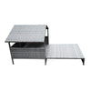 Rattan Dog House Extendable Outdoor Wicker Water-Resistant Roof Dog Pets Bed
