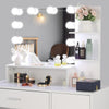 Vanity Set with 10 LED Bulbs, Makeup Table with Cushioned Stool Storage Shelves