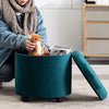 Round New Velvet Padded Seat Ottoman Storage Stool Box, Footstool Pouffes Chair