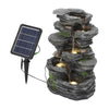 Solar Power Fountain Waterfall LED Water Feature Vertical Slate Statues &Panel