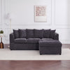 Modern L-Shaped Corner Sofa 3 Seater Armchair Couch With Storage Chaise 6 Pillow